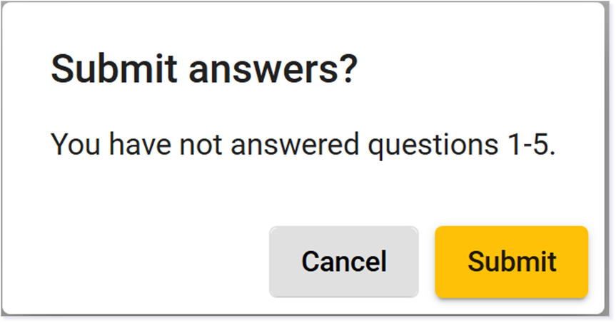 Submitt Questions Submitting Online Assessments